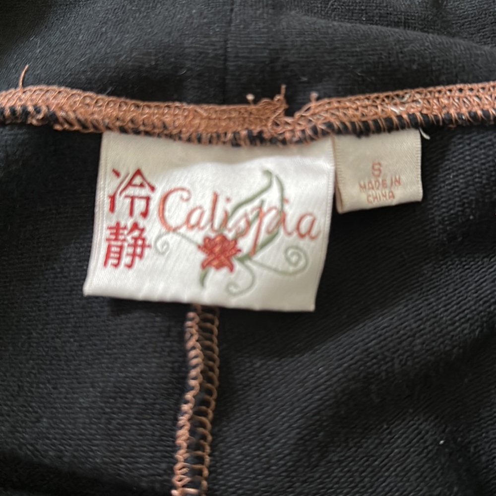 Calispia Sweatsuit Tracksuit Loungewear Two Piece Set in Black with Embroidery - Picture 12 of 16